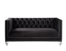 Heibero Loveseat w/2 Pillows; Black Velvet 56996