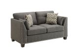 Laurissa Loveseat w/4 Pillows in Light Charcoal Linen 52406