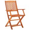 Folding Patio Chairs 8 pcs Solid Eucalyptus Wood