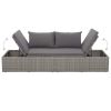 Patio Bed Gray 76.8"x23.6" Poly Rattan