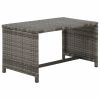 4 Piece Patio Lounge with Cushions Set Poly Rattan Gray