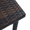 Patio Tea Table Brown 15.7"x15.7"x15.7" Poly Rattan