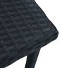 Patio Tea Table Black 15.7"x15.7"x15.7" Poly Rattan