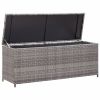 Patio Storage Box Gray 59.1"x19.7"x23.6" Poly Rattan