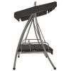 Outdoor Convertible Swing Bench with Canopy Anthracite 78"x47.2"x80.7" Steel