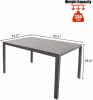 6 Person Outdoor Dining Table;  Patio Rectangle Aluminum Table;  Gray