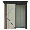 TOPMAX Patio 5ft Wx3ft. L Garden Shed; Metal Lean-to Storage Shed with Lockable Door; Tool Cabinet for Backyard; Lawn; Garden; Brown