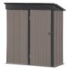 TOPMAX Patio 5ft Wx3ft. L Garden Shed; Metal Lean-to Storage Shed with Lockable Door; Tool Cabinet for Backyard; Lawn; Garden; Brown