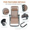 Zero Gravity Reclining Lounge Patio Chairs, 2PC, Brown