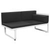 5 Piece Patio Lounge Set Textilene Aluminum Black