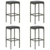 5 Piece Patio Bar Set with Cushions Gray