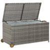 Patio Storage Box Light Gray 47.2"x25.6"x24" Poly Rattan