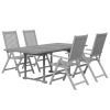 5 Piece Patio Dining Set Solid Wood Acacia