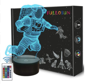 Astronaut 3D small night light USB port plug in bedside (Option: Remote control)