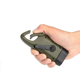 Solar hand-cranked flashlight (Option: Army green)