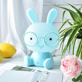 USB Cartoon Night Light Cartoon Cute Rabbit Decoration (Color: Blue)