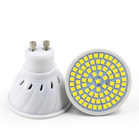 Household Energy-Saving LED Lamp Plastic Material Lamp Cup (Option: Warm White-GU10 48 beads 220V)