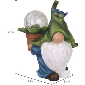 Meditation Dwarf Statue American Country Solar Luminous Dwarf Fairy Ornaments Garden Lawn Decoration (Color: Green)