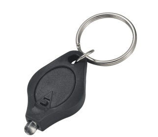 Small Flashlight Key Ring (Color: Black)