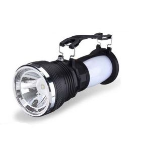 Solar Charging LED Strong Light Emergency Flashlight (Option: Black-USB)