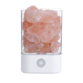 USB Crystal Light Himalayan Salt LED Lamp (Option: Square white)