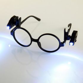 Mini LED Flashlight Glasses Light Adjustable LED Light New Eyeglass Clip Light (Option: Black 2pcs)