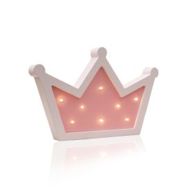 Nordic ins night light wall decoration crown light (Color: Pink)