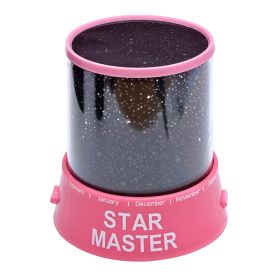 Round starry sky light night light (Color: Pink)