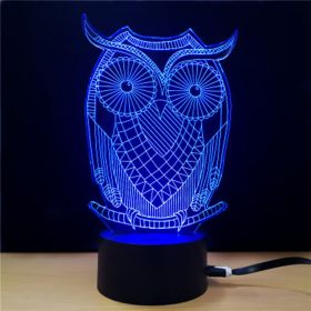 Visual stereo light LED colorful night light Valentine's Day (Option: Black-Colorful touch)