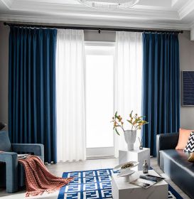 Thicken Shading Professional Sound-absorbing Super-strong Full-cloth Soundproof Curtain For Bedroom (Option: Navy Blue-2M)