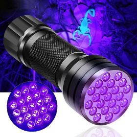 Multifunctional Counterfeit Detector UV LED Flashlight (Color: Black)