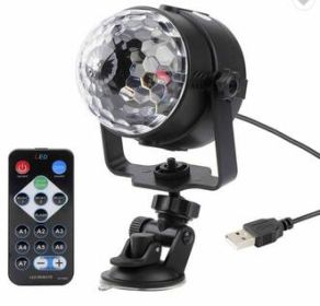 3W RGB LED DJ Disco Stage Crystal Magic Ball Party Lights with Remote Control (Option: default)