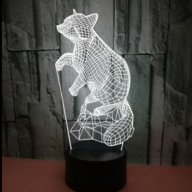 Colorful creative touch remote control 3D table lamp (Option: Black background)