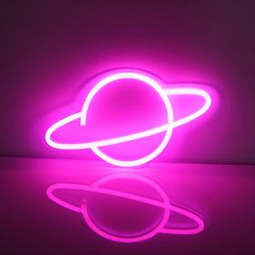 Neon decoration ins creative wall bar atmosphere lamp clean bar bed lamp romantic bedroom room layout (Option: Planet)