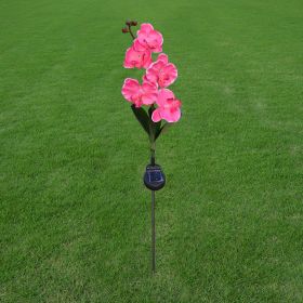 Outdoor 5-head Solar Phalaenopsis LED Flower Light (Color: Pink)