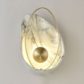 Shell Marble Wall Lamp (Option: White-White light)