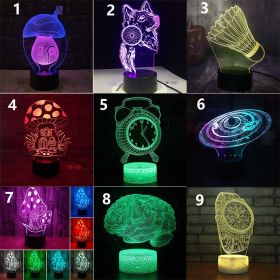 New 3D Colorful Touch Remote Control LED Desk Lamp (Option: 1 Style-Colorful black seat touch)