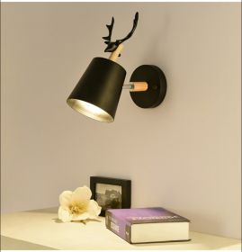 Antler bedside lamp (Option: Black-With light)