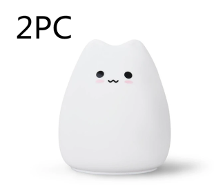 Silicone Touch Sensor LED Night Light For Children Baby Kids (Option: Dumb cat 2PC)