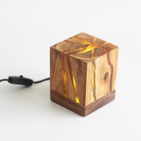 Creative design bedside lamp (Option: Wood color-USB)