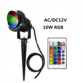 10W Rgb Lawn Lamp Colorful Remote Control Floodlight Outdoor Tree Lamp (Option: A-1PC)