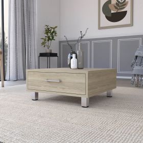 Myers Coffee Table; Four Legs; One Drawer (Color: as Pic)