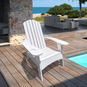 Outdoor or indoor Wood Adirondack chair with an hole to hold umbrella on the arm (Color: as Pic)