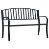 Patio Bench 49.2" Black Steel