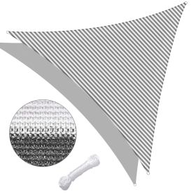 25' x 25' x 25' Triangle Sun Shade Sail/ Gray+White (Color: as Pic)