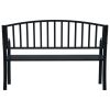 Patio Bench 49.2" Black Steel