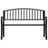 Patio Bench 49.2" Black Steel