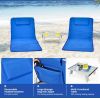 3 Pieces Beach Lounge Chair Mat Set 2 Adjustable Lounge Chairs with Table Stripe