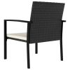 Patio Dining Chairs 4 pcs Poly Rattan Black