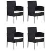 5 Piece Patio Dining Set Black